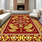 Regal Gold Geometric Floral Border Rug