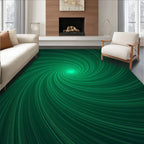 Emerald Green Swirl Fibrous Rug