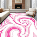 Pink Swirls Strokes Pattern Rug
