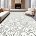 Abstract Swirling Contour Line Pattern Rug