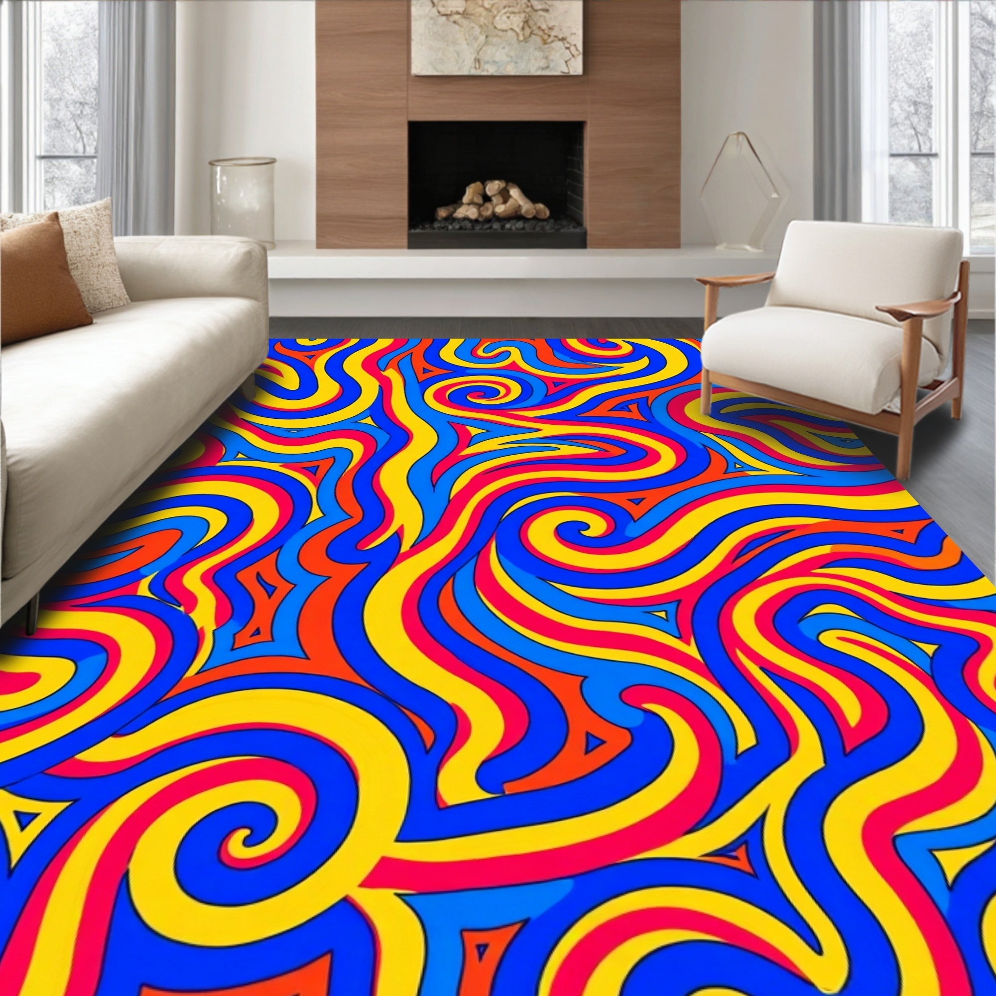 Vibrant Swirls Pattern Rug