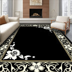 Floral Vines Swirls Decorative Frame Rug
