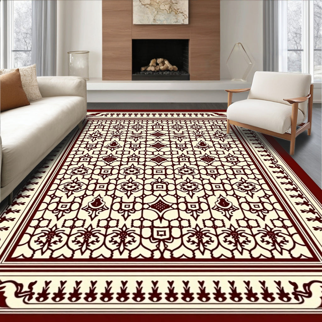 Intricate Lattice Geometric Pattern Rug
