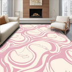 Pink Fluid Abstract Face Pattern Rug