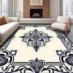 Elegant Vintage Floral Scroll Rug