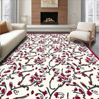 Floral Vine Pattern with Dark Red Rug