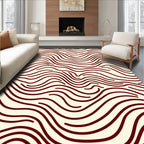 Minimalist Wavy Line Pattern Rug
