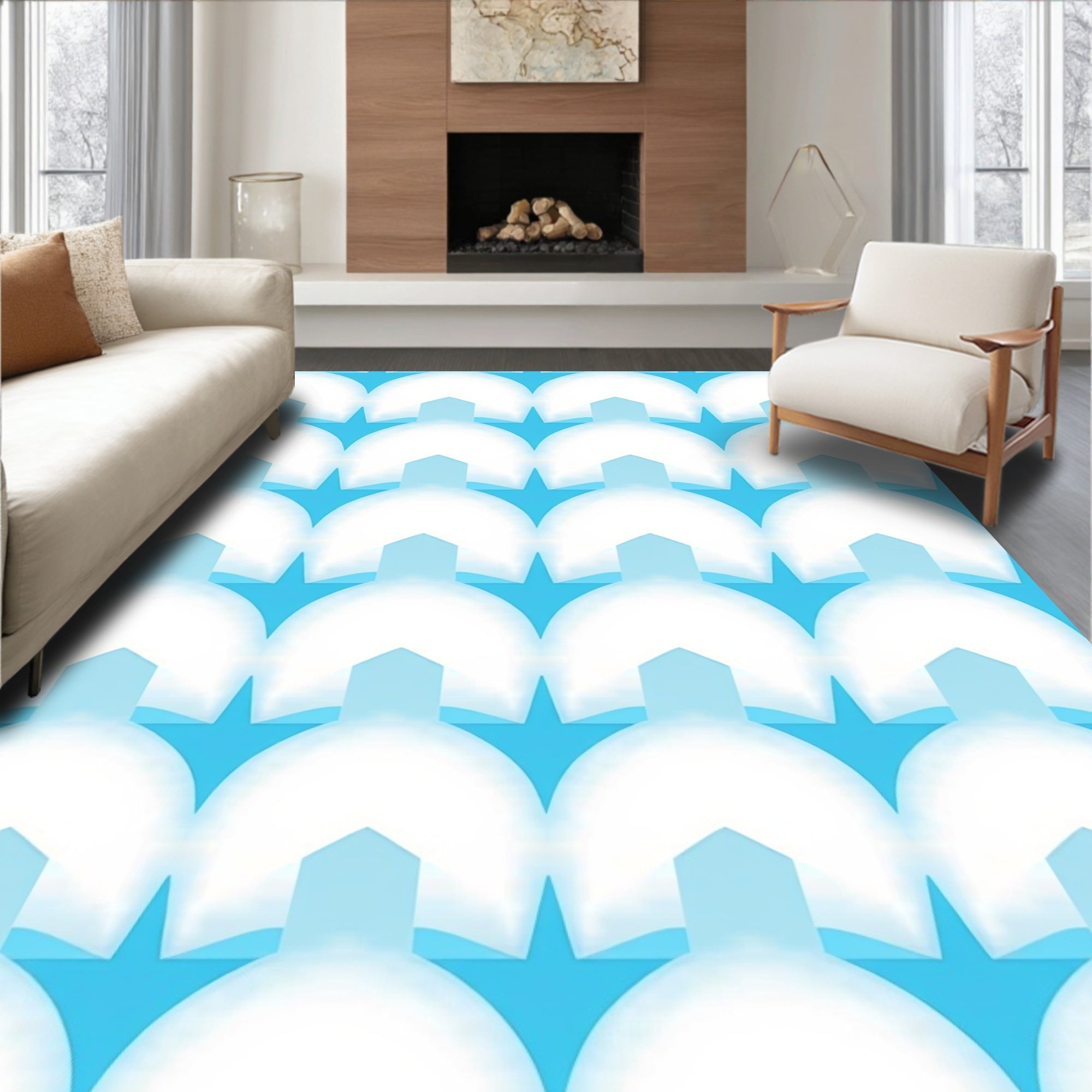 Abstract Sunburst Pattern Rug