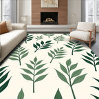 Green Leaf Botanical Pattern Rug