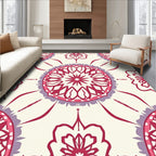 Round Floral Pattern Vibrant Design Rug