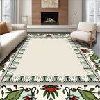 Floral Vine Border Design Rug