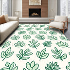 Green Leaf Pattern Design Rug