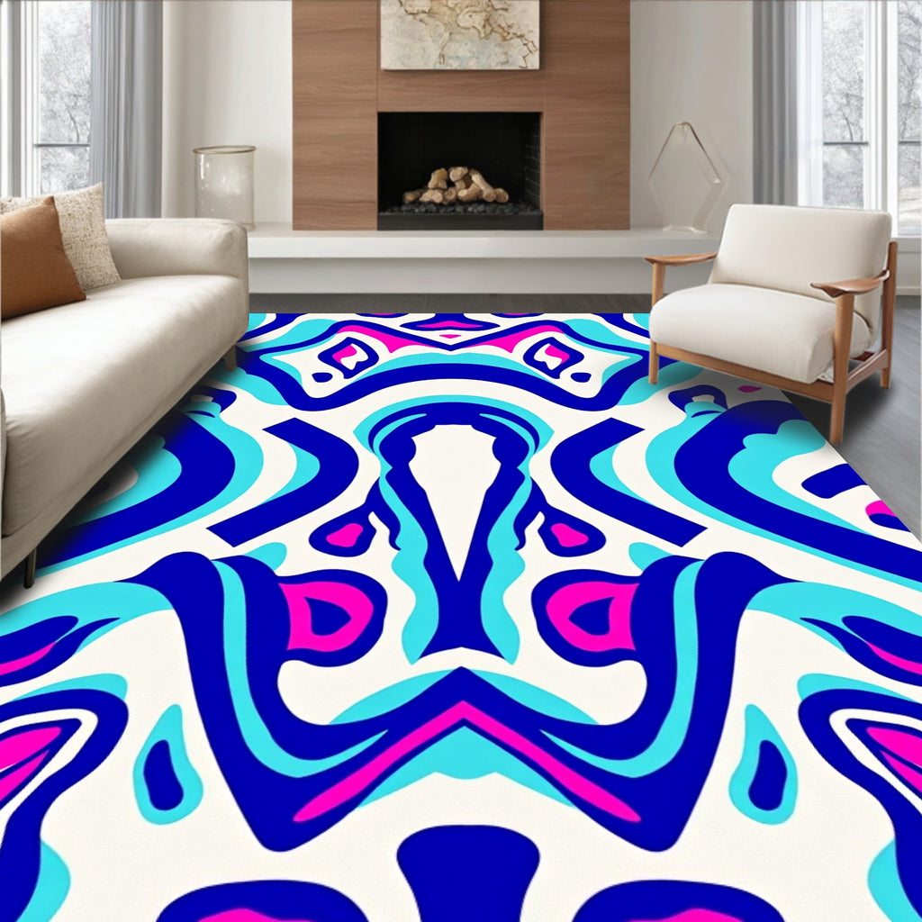 Vibrant Abstract Swirls Pattern Rug