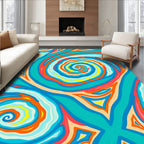 Vibrant Swirl Triangle Pattern Rug