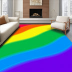 Rainbow Wave Colorful Abstract Design Rug
