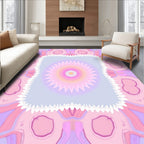 Pastel Pink Purple Floral Mandala Rug