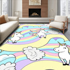 Whimsical Unicorn Rainbow Swirl Pattern Rug