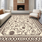 Elegant Floral Vine Scroll Pattern Rug