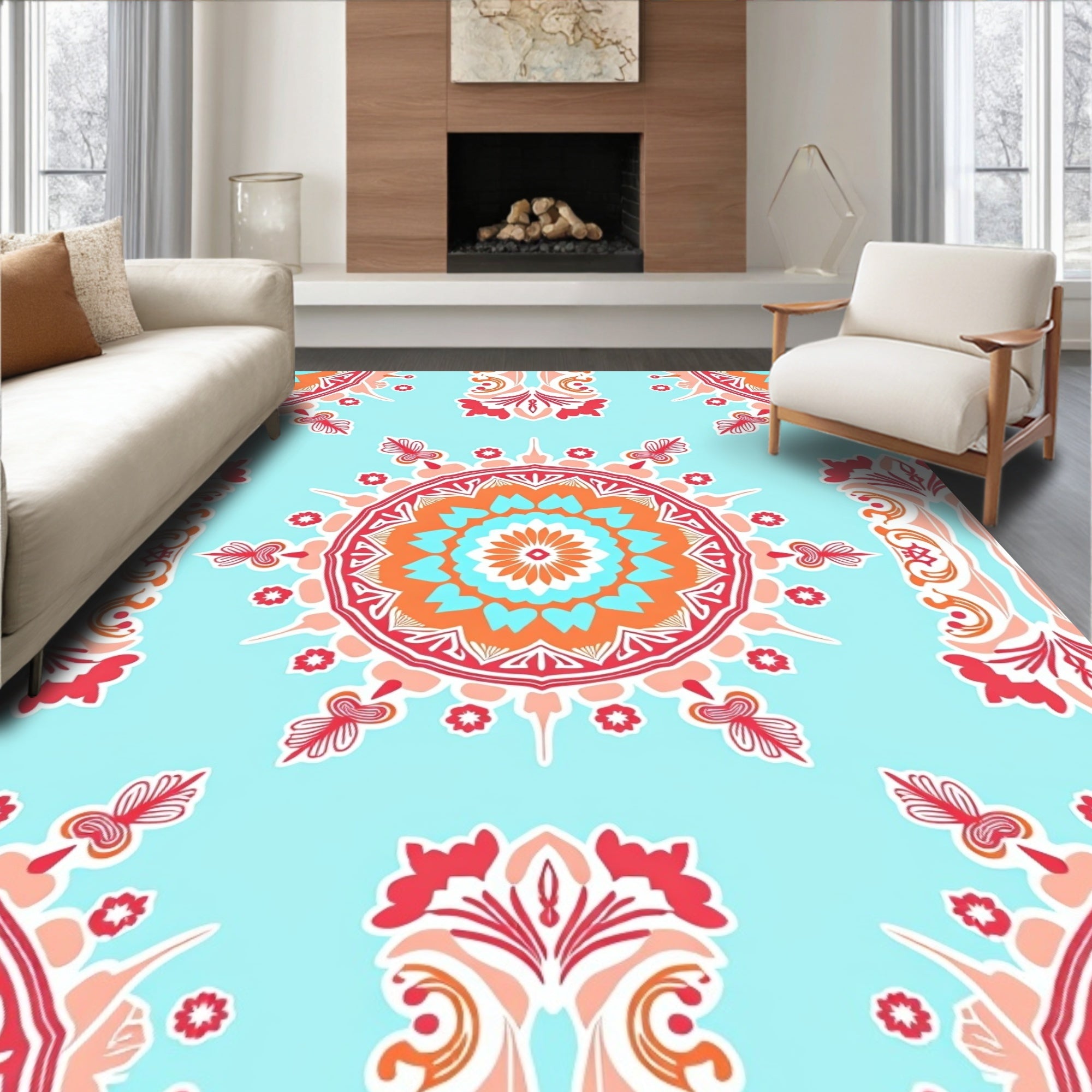 Vibrant Mandala Patterned Rug