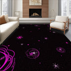 Cosmic Pink Nebula Starry Night Rug