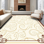 Cream Brown Swirl Pattern Design Rug
