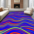 Bright Wavy Stripes Design Rug