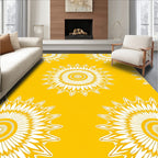 Radiant Sunburst Floral Pattern Rug