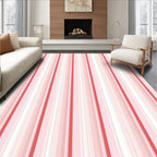 Pink And Red Striped Pattern Rug