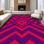 Vibrant Pink Purple Geometric Pattern Rug