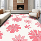 Dotted Floral Pattern Pink Rug