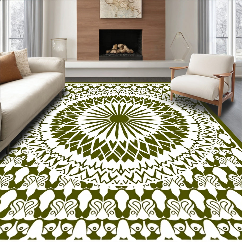 Intricate Radial Pattern Design Rug
