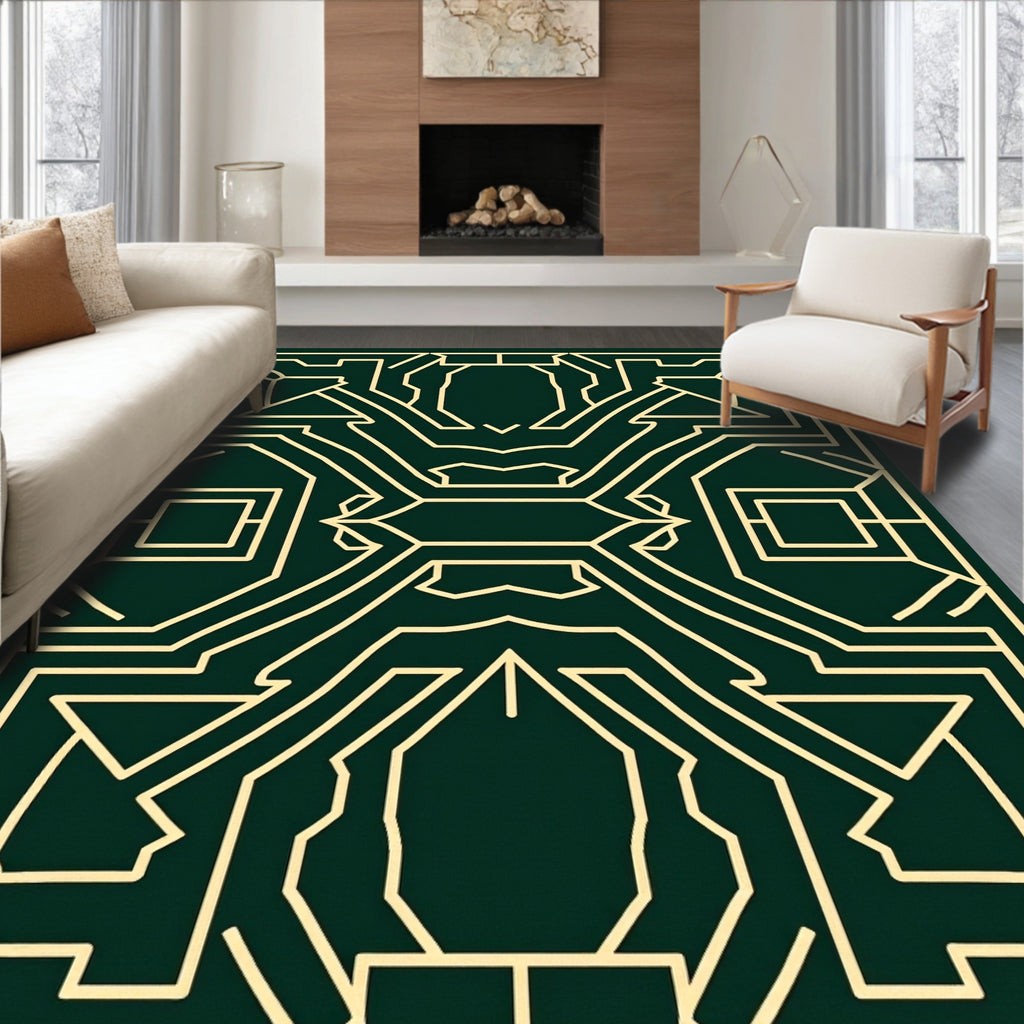 Geometric Deco Pattern Lines Rug