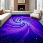 Vibrant Purple Swirl Starry Night Rug