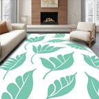 Teal Leaf Pattern Repeats Rug