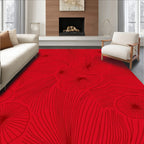 Red Organic Radial Pattern Rug