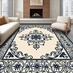 Ornate Floral Scrollwork Area Rug