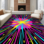 Vibrant Pop Starburst Pattern Design Rug
