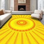 Radiant Sunburst Geometric Pattern Rug