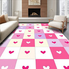 Sweet Heart Patterned Pastel Rug