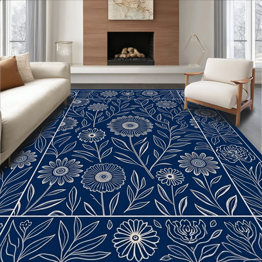 Classic Floral Vine Leaf Pattern Rug
