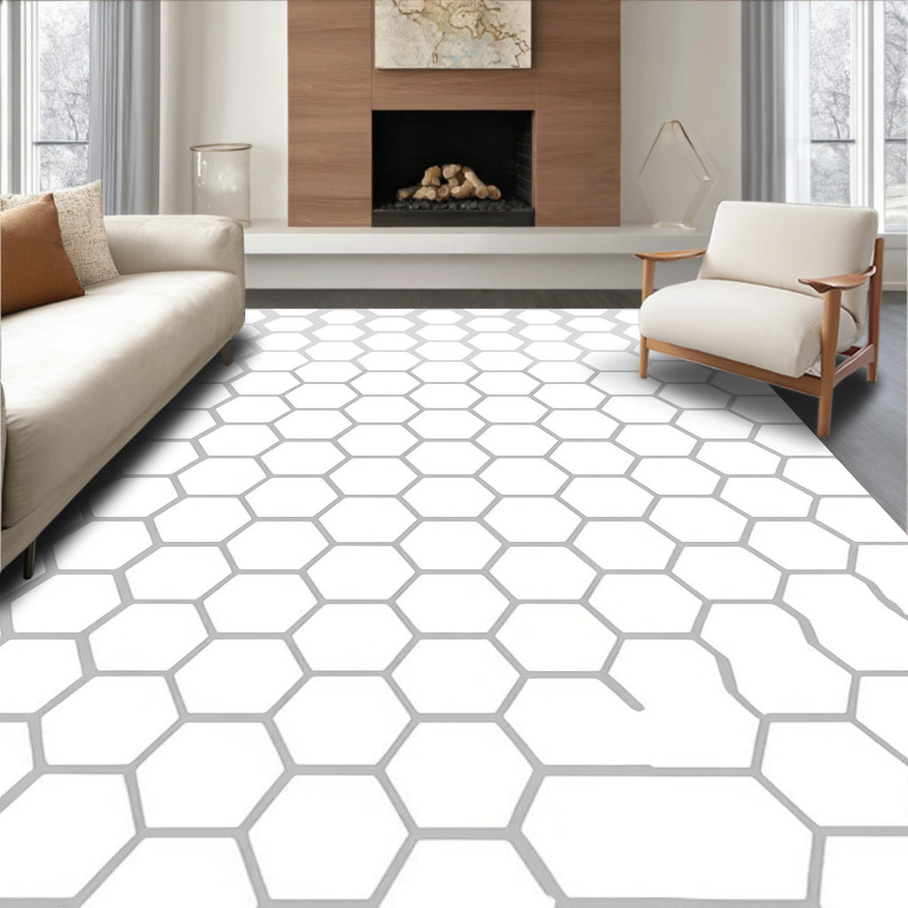 Geometric Hexagon Pattern Design Rug