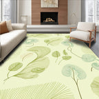 Abstract Feather and Leaf Pattern Rug