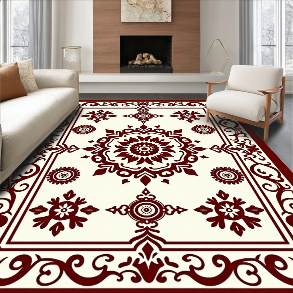 Ornate Floral Mandala Pattern Rug