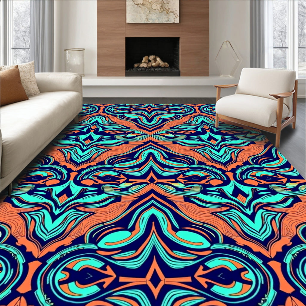 Vibrant Surreal Organic Pattern Rug