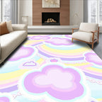 Pastel Cloud Rainbow With Scalloped Trim Rug