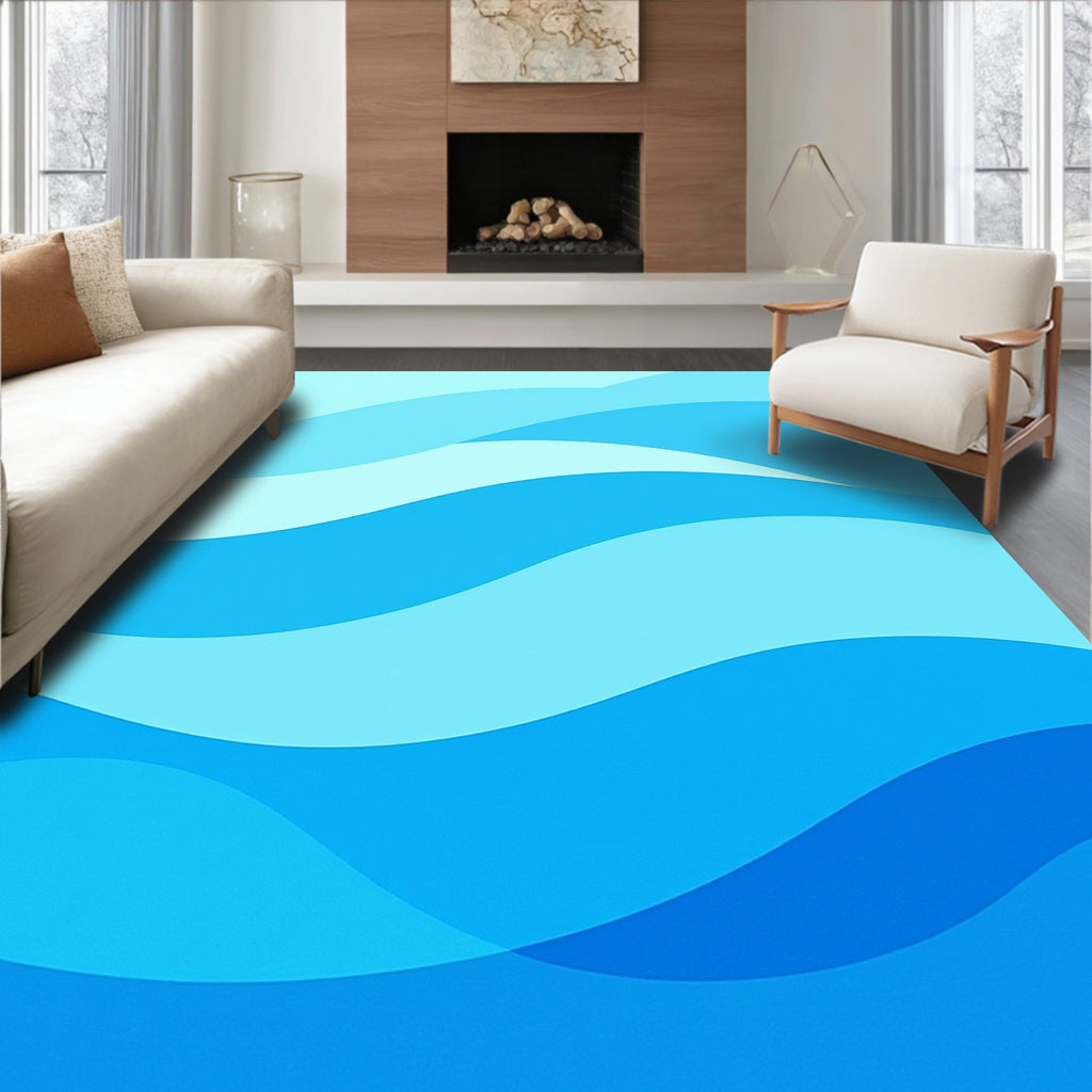 Oceanic Wave Pattern Rug