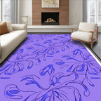 Abstract Swirling Floral Pattern Rug