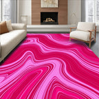 Bold Pink Swirl Abstract Pattern Rug