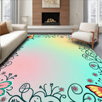 Floral Butterflies Gradient Pattern Rug
