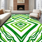 Green Diamond Chevron Abstract Rug